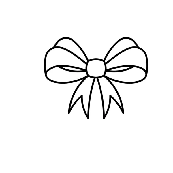 Ribbon Bow Line Art Ribbon Icon Design Template Vector Illustration — 图库矢量图片