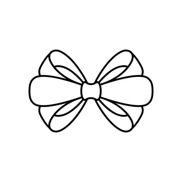 Ribbon Bow Line Art Ribbon Icon Design Template Vector Illustration —  Vetores de Stock