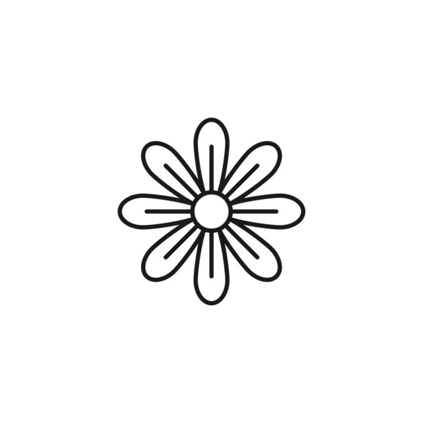 Chamomile Line Art Tea Icon Design Template Vector Illustration — 图库矢量图片