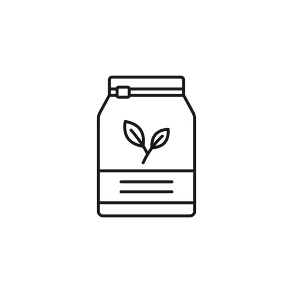 Tea Pack Line Art Tea Icon Design Template Vector Illustration — 스톡 벡터