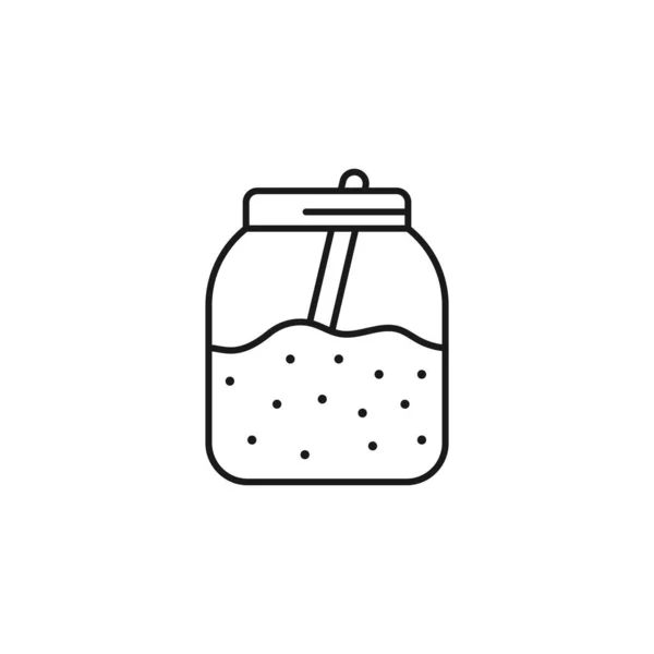 Sugar Line Art Tea Icon Design Template Vector Illustration — ストックベクタ