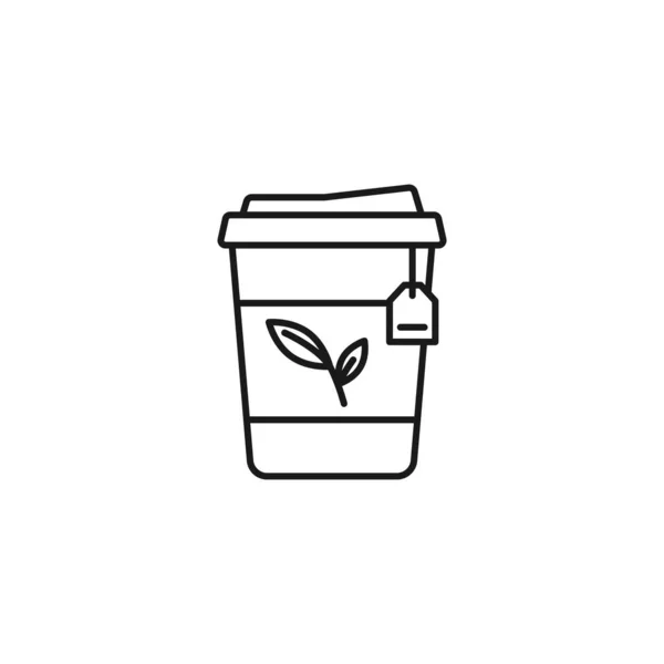 Tea Line Art Tea Icon Design Template Vector Illustration — Stock Vector