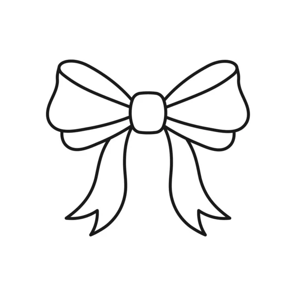 Ribbon Bow Line Art Ribbon Icon Design Template Vector Illustration — Image vectorielle