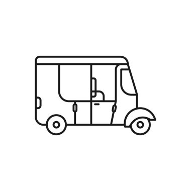 Tuk Tuk line art transport icon design template vector illustration