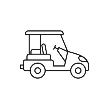 Golf Cart line art transport icon design template vector illustration