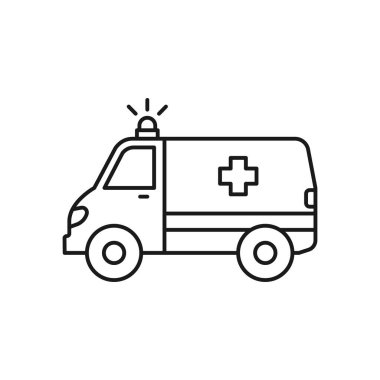 Ambulance line art transport icon design template vector illustration