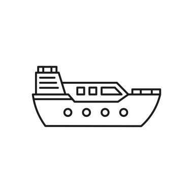 Ship line art sailor icon design template vector illustration