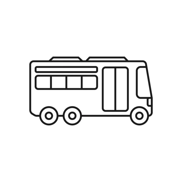 Bus Line Art Transport Icon Design Template Vector Illustration — Stockový vektor