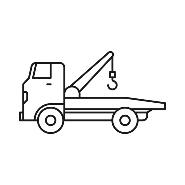 Towing Vehicle Line Art Transport Icon Design Template Vector Illustration — Vetor de Stock