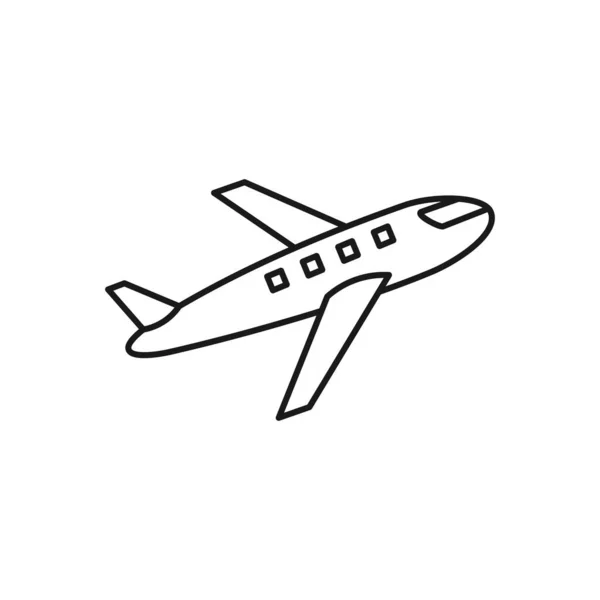 Airplane Line Art Transport Icon Design Template Vector Illustration — 스톡 벡터