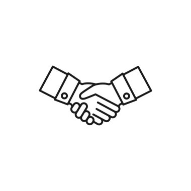 Handshake line art business cooperation icon design template vector illustration