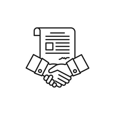Agreement line art business cooperation icon design template vector illustration