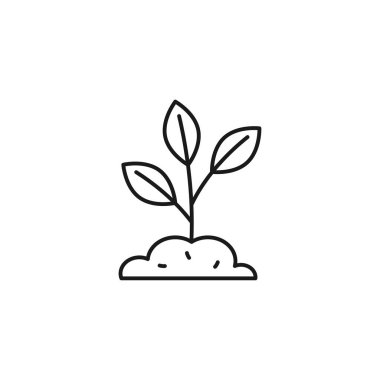 Plant line art ecology icon design template vector illustration