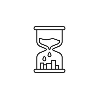 Hourglass line art ecology icon design template vector illustration