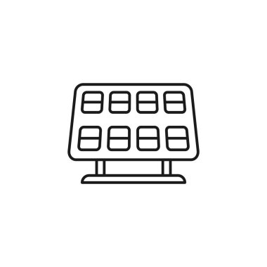 Solar Panel line art ecology icon design template vector illustration