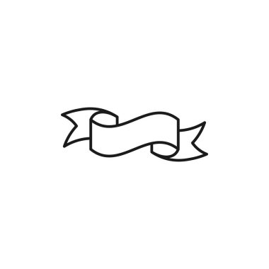 Ribbon line art lineal ribbons icon design template vector illustration