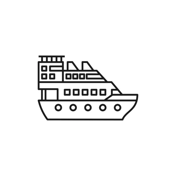 Ferryboat Line Art Sailor Icon Design Template Vector Illustration — Stockvector