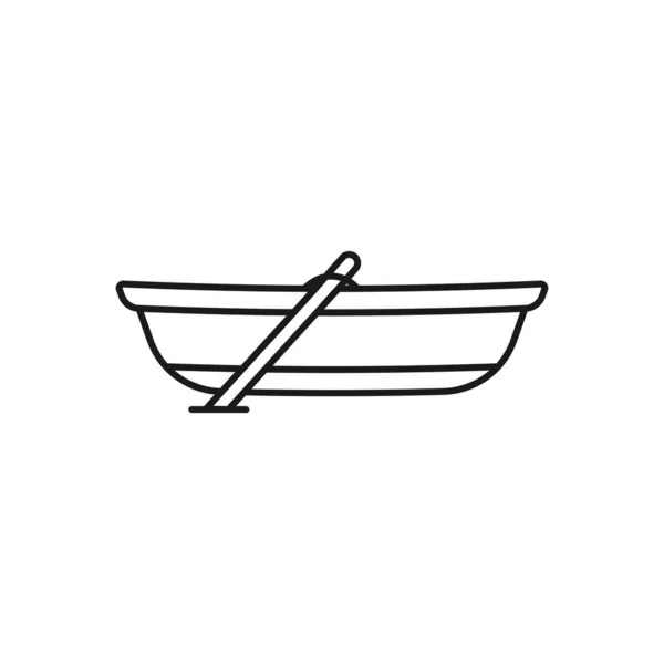 Boat Line Art Sailor Icon Design Template Vector Illustration — Stockvector