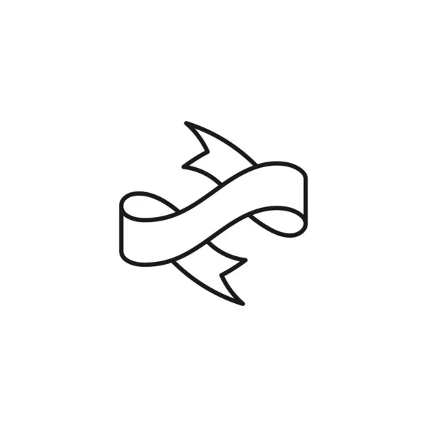 Ribbon Line Art Lineal Ribbons Icon Design Template Vector Illustration — Vetor de Stock