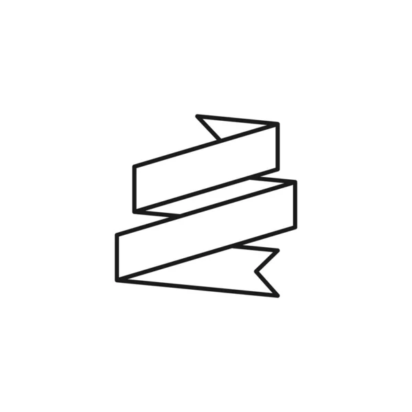 Ribbon Line Art Lineal Ribbons Icon Design Template Vector Illustration — Stockvector
