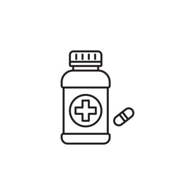 Pills line art icon design template vector illustration
