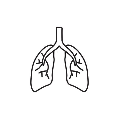 Lungs line art icon design template vector illustration