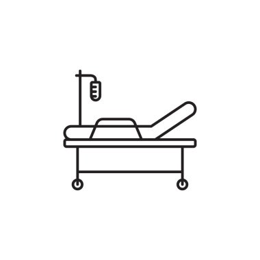 Hospital Bed line art icon design template vector illustration