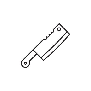 Cleaver Knife line art icon design template vector illustration