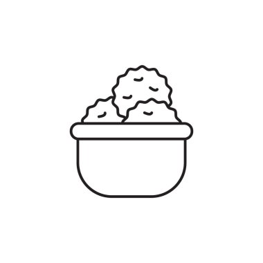 Meat Ball line art icon design template vector illustration