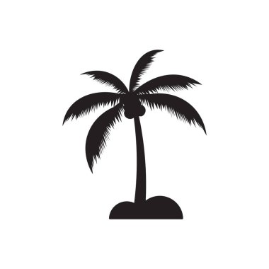 Palm Tree silhouette icon design template vector illustration