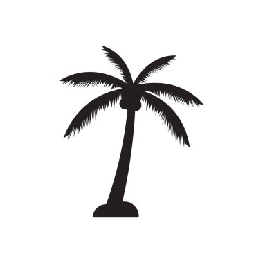 Palm Tree silhouette icon design template vector illustration