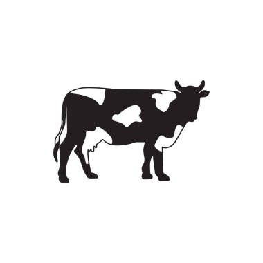 Cow line art icon design template vector illustration