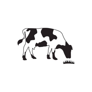 Cow line art icon design template vector illustration