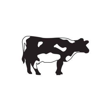Cow line art icon design template vector illustration