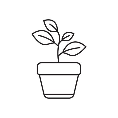 Sprout line art farming icon design template vector illustration