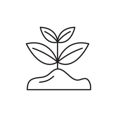 Sprout line art farming icon design template vector illustration