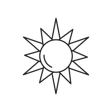 Sun line art farming icon design template vector illustration
