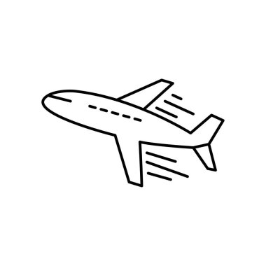 Plane line art icon design template vector illustration