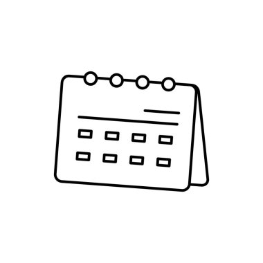 Calender line art icon design template vector illustration