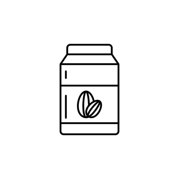 Иллюстрация Векторного Рисунка Иконок Линии Almond Milk — стоковый вектор