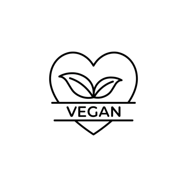 Vegane Linie Kunst Ikone Design Vorlage Vektor Illustration — Stockvektor