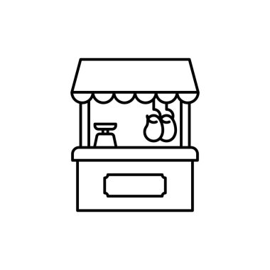 Butcher Shop line art icon design template vector illustration