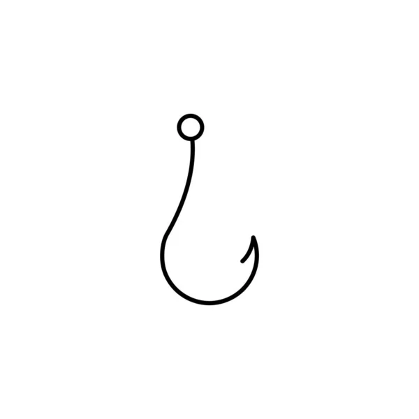 Fish Hook Line Art Icon Design Template Vector Illustration — 스톡 벡터