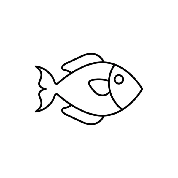 Balık Çizgisi Sanat Simgesi Tasarımı Vektör Çizimi — Stok Vektör