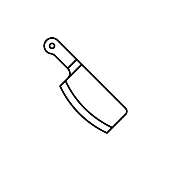 Cleaver Knife Line Art Icon Design Template Vector Illustration — Stockvektor