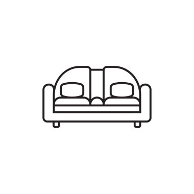 Kanepe çizgisi sanat simgesi tasarımı vektör çizimi