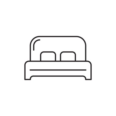 Yatak odası çizgisi sanat simgesi tasarım şablonu çizimi