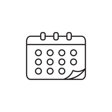 Calender line art icon design template vector illustration