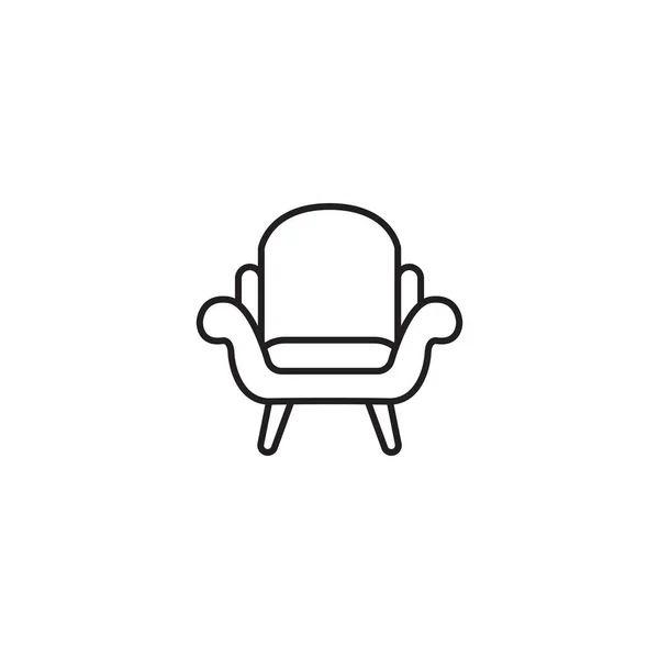 Armchair Line Art Icon Design Template Vector Illustration — 스톡 벡터