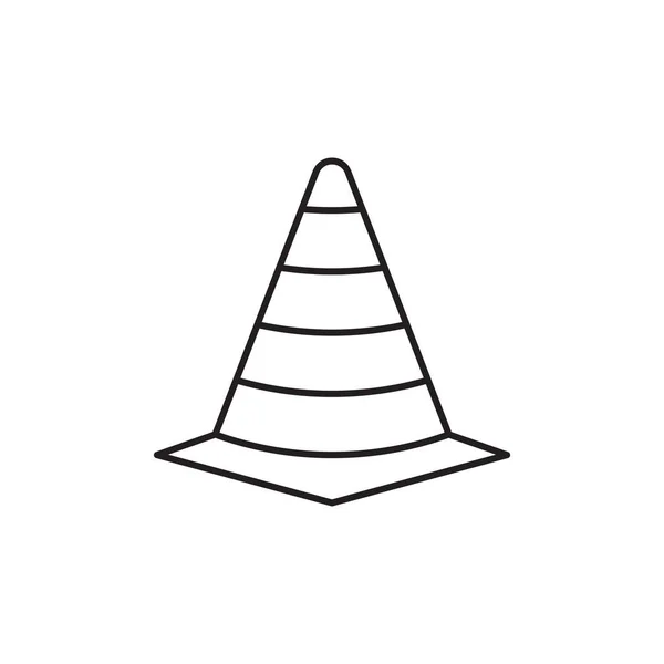 Traffic Cone Linje Konst Ikon Design Mall Vektor Illustration — Stock vektor